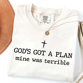 God's Got A Plan Mine Was Terrible Religous Minimalist T-Shirt