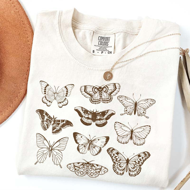 Vintage Butterfly and Moth Minimalist T-Shirt