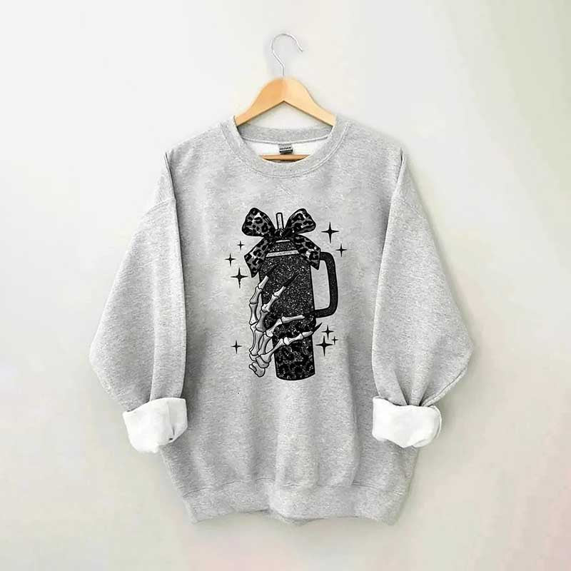 Black Coquette Bow Skeleton Sweatshirt