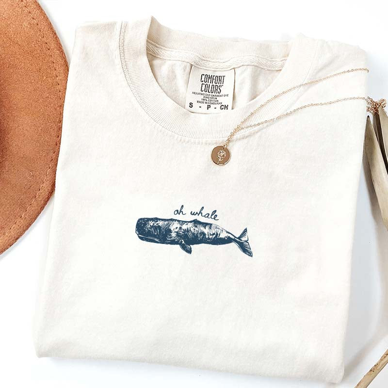 Minimalist Beach Oh Whale T-Shirt