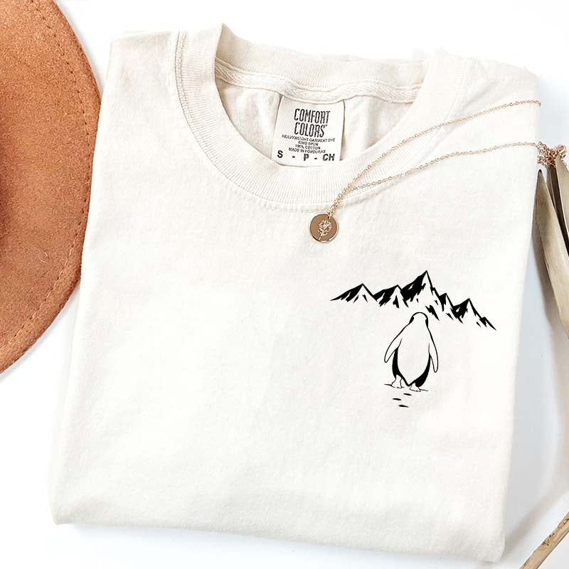 Minimalist Penguin Mountain T-Shirt