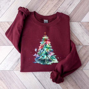 Watercolor Christmas Tree Sweatshirt