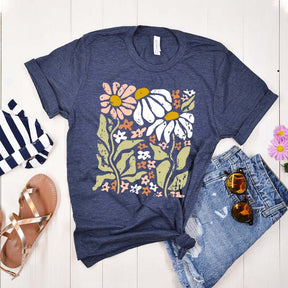 Boho Wildflowers Floral Nature Simple T-Shirt