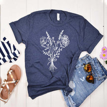 Retro Minimalist Flower Bouquet T-Shirt