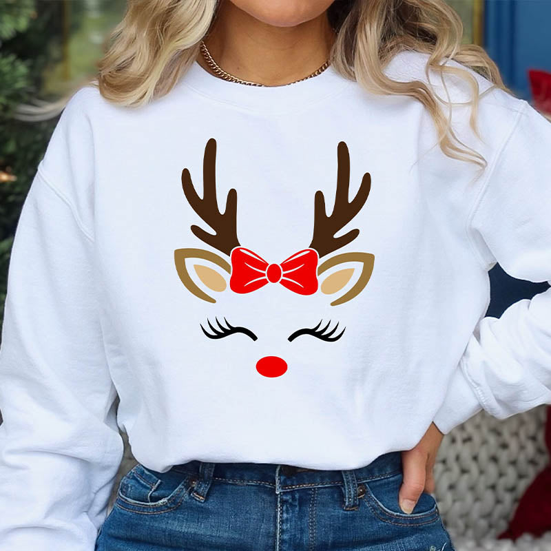 Reindeer Face Christmas Sweatshirt