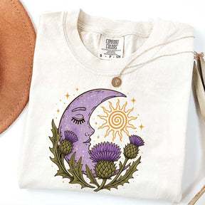 Scottish Thistle Moon Floral T-Shirt