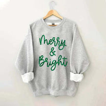 Sparkly Glitter Merry And Bright Sweatshirt