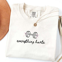 Everything Hurts Weightlifting Coquette Workout T-Shirt