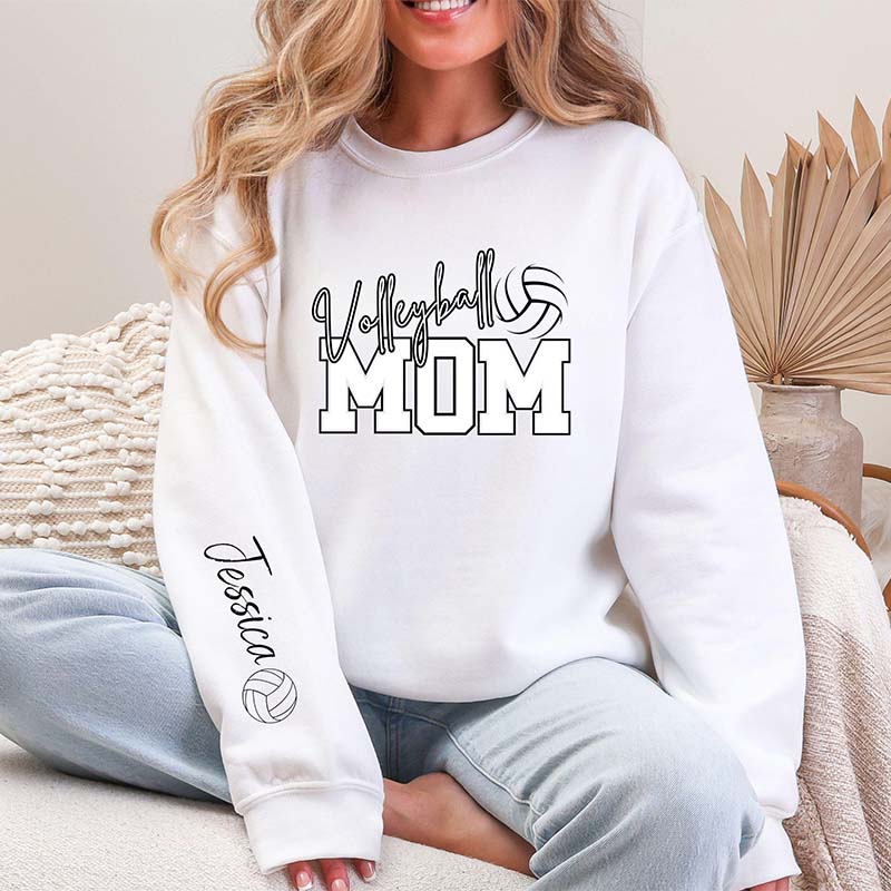Personalized Volleyball Mom Kid Name Sweatshirt