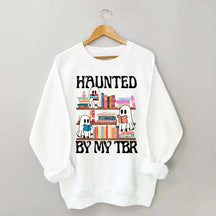 Haunted By My TBR Cute Ghost Reading Books Sweatshirt