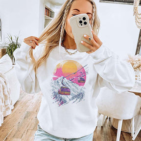 Retro Ski Gondola Sunset Sweatshirt