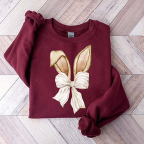 Coquette Bunny Bow and Ears Spring Sweatshirt
