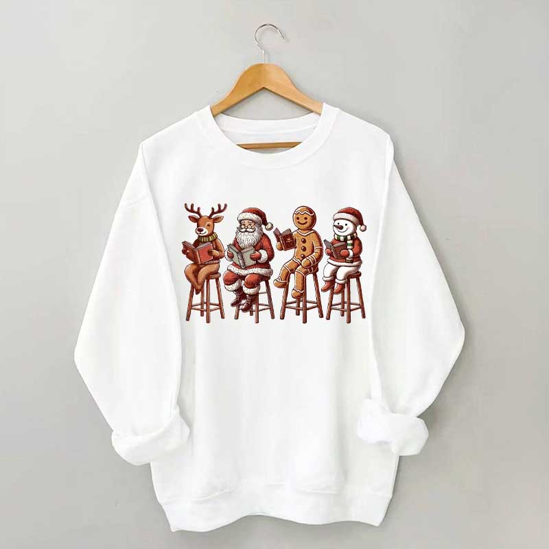 Funny Santa Christmas Book Club Sweatshirt