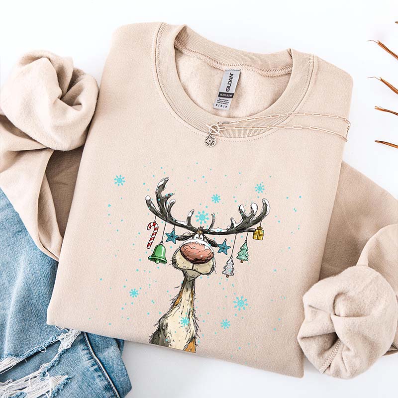 Vintage Reindeer Cute Christmas Sweatshirt
