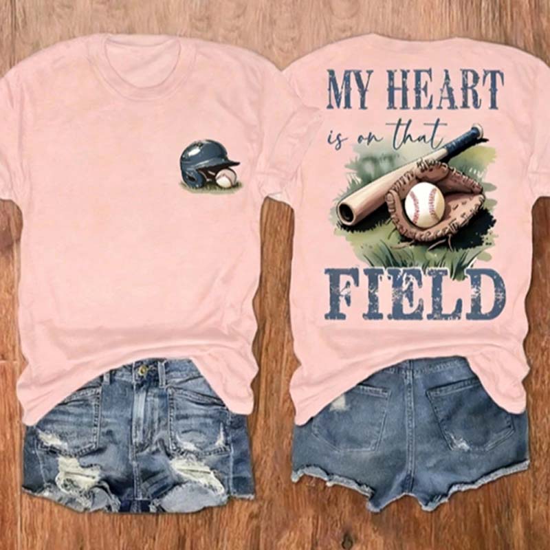 Baseball Mom My Heart Is On That Field T-Shirt