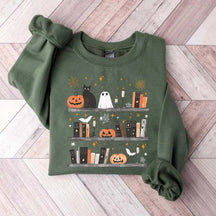 Halloween Book Shelf Sweatshirt