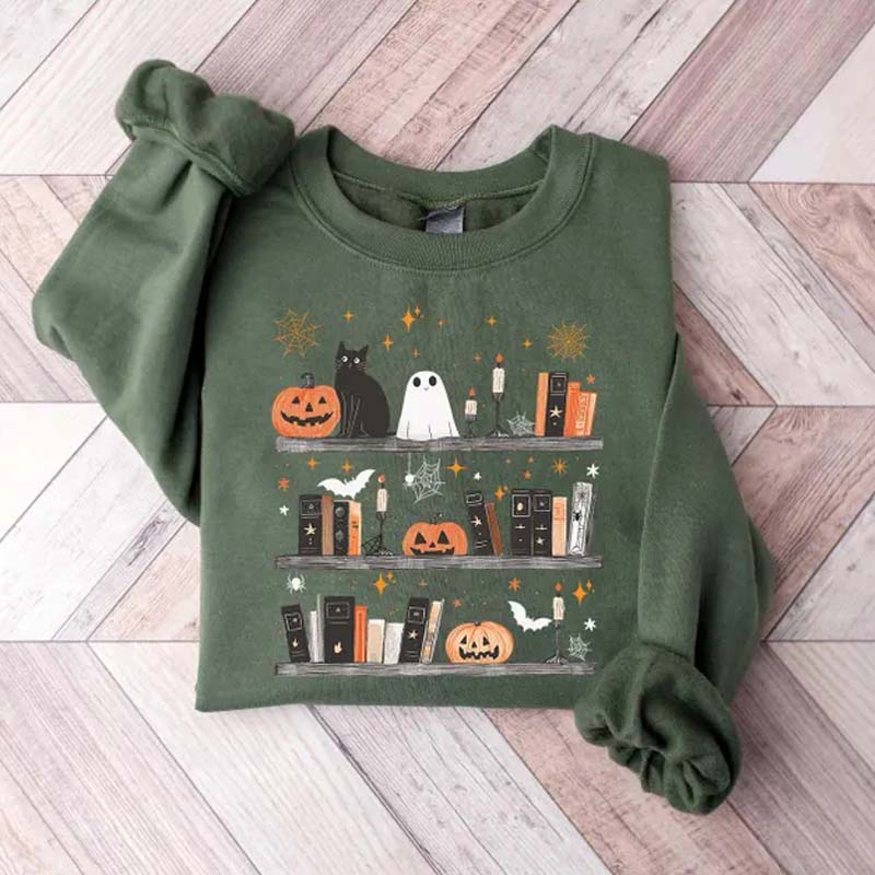 Halloween Book Shelf Sweatshirt