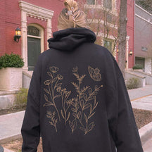 Boho Butterfly Wildflower Cottagecore Hoodie