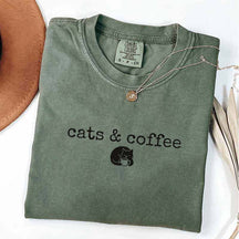 Comfort Colors Cats Coffee T-Shirt