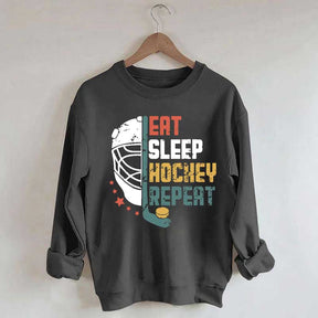 Eat Sleep Hcokey Repeat Team Sweatshirt