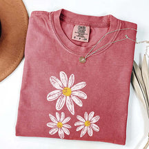 Boho Floral Comfort Colors Daisy T-Shirt