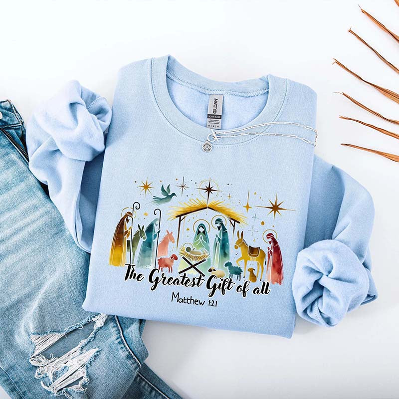 The Greatest Gift of All Matthew 1:21 Bible Sweatshirt