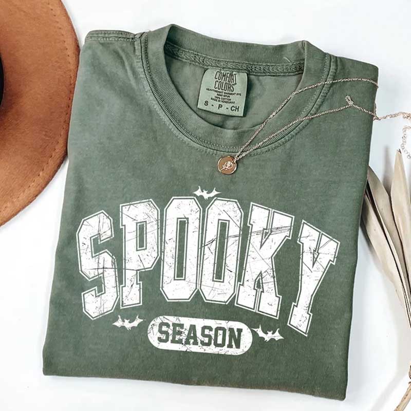 Womens Halloween Spooky Season Fall T-Shirt