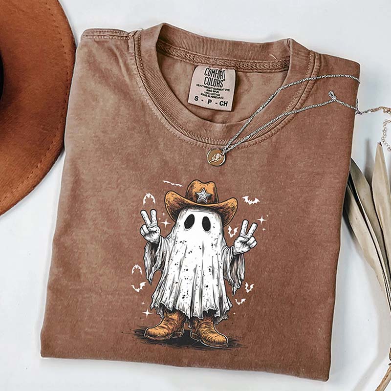 Comfort Colors Cowboy Ghost Cute Fall T-Shirt