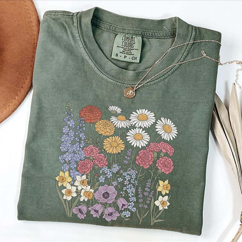 Botanical Print Wildflowers Vibes Sweatshirt