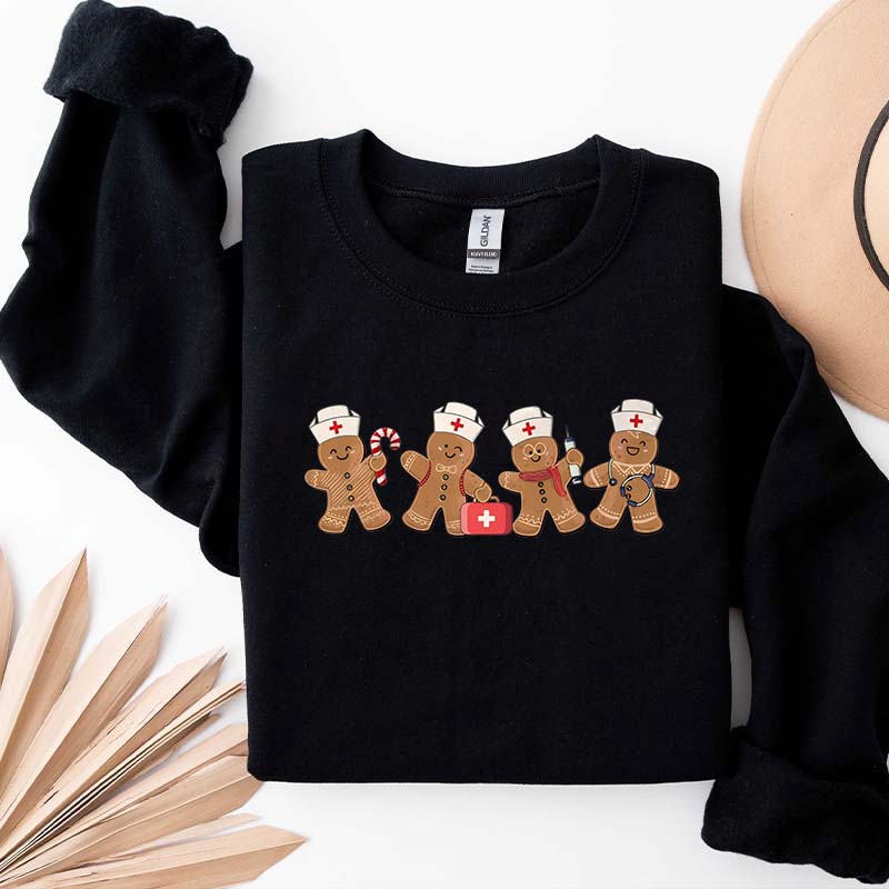 Gingerbread Christmas Nurse Sweatshirt