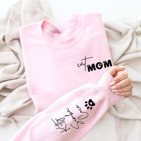 Custom Cat Mom Pet Name Sweatshirt