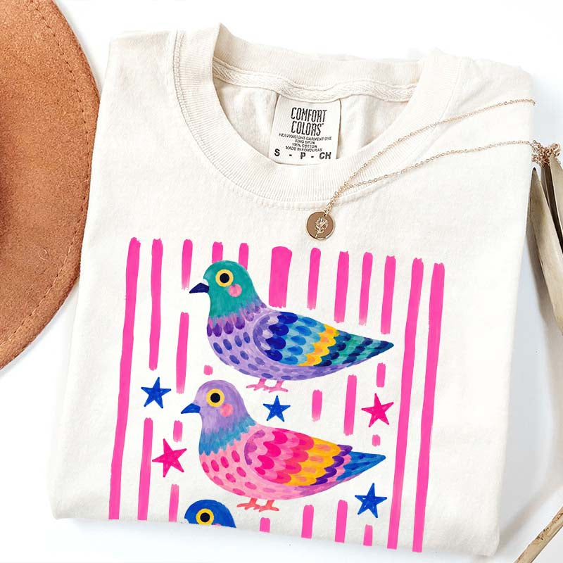 Colorful Pigeon Cute Bird T-Shirt