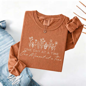 One Day At A Time Cozy Floral Sweatshirt