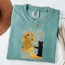 Van Gogh Irises Cat T-Shirt