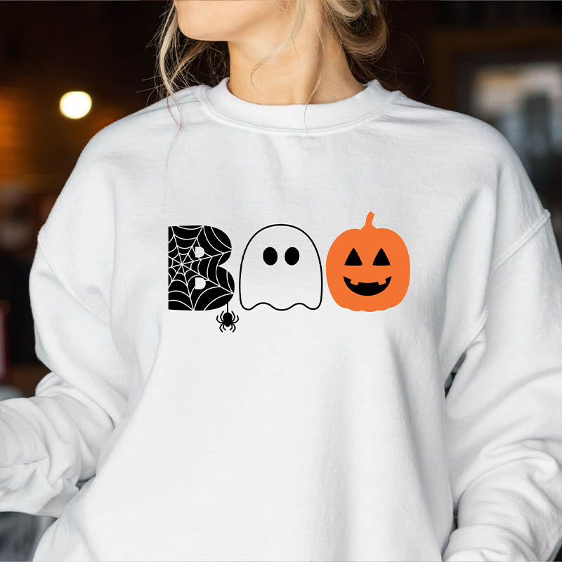 Halloween Boo Pumpkin Sweatshirt