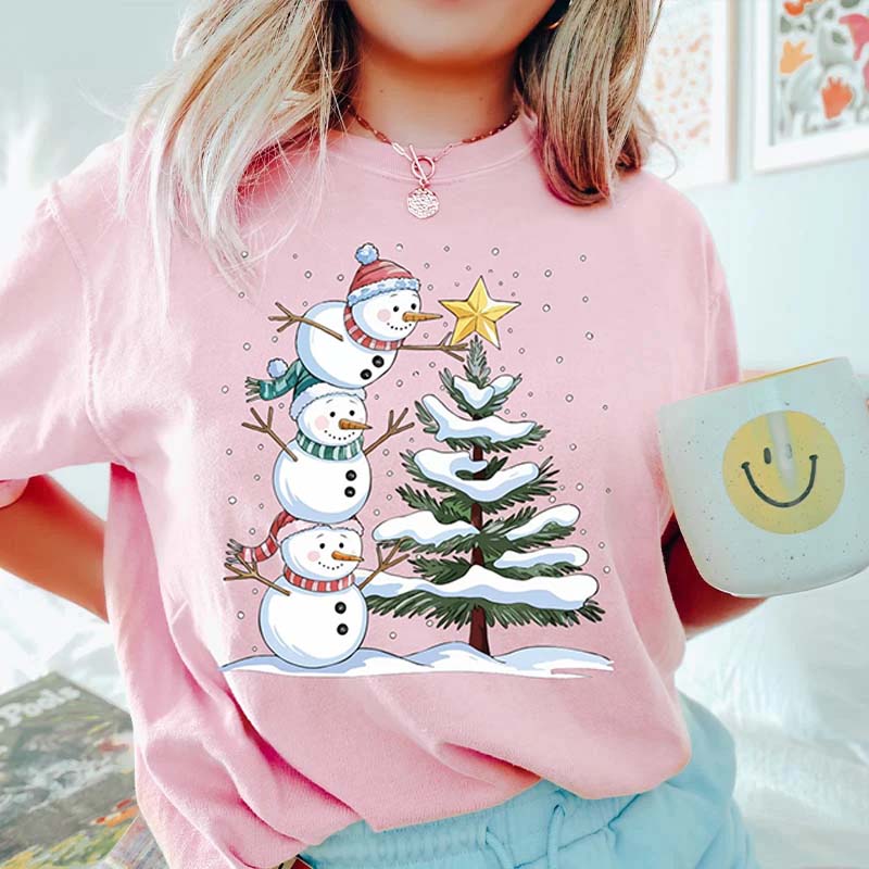 Christmas Snowman Tree T-Shirt