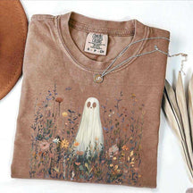 Cute Ghost in Wildflowers T-Shirt
