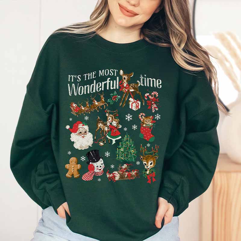 Santa Retro Vintage Christmas doodles Sweatshirt