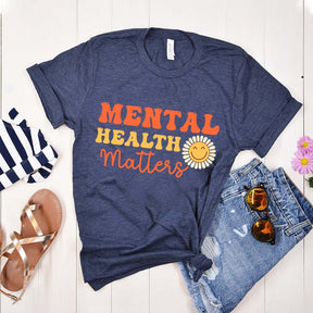Mental Health Matters Psychologist Sunflower T-Shirt