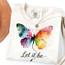 Let It Be Rainbow Butterfly Women T-Shirt
