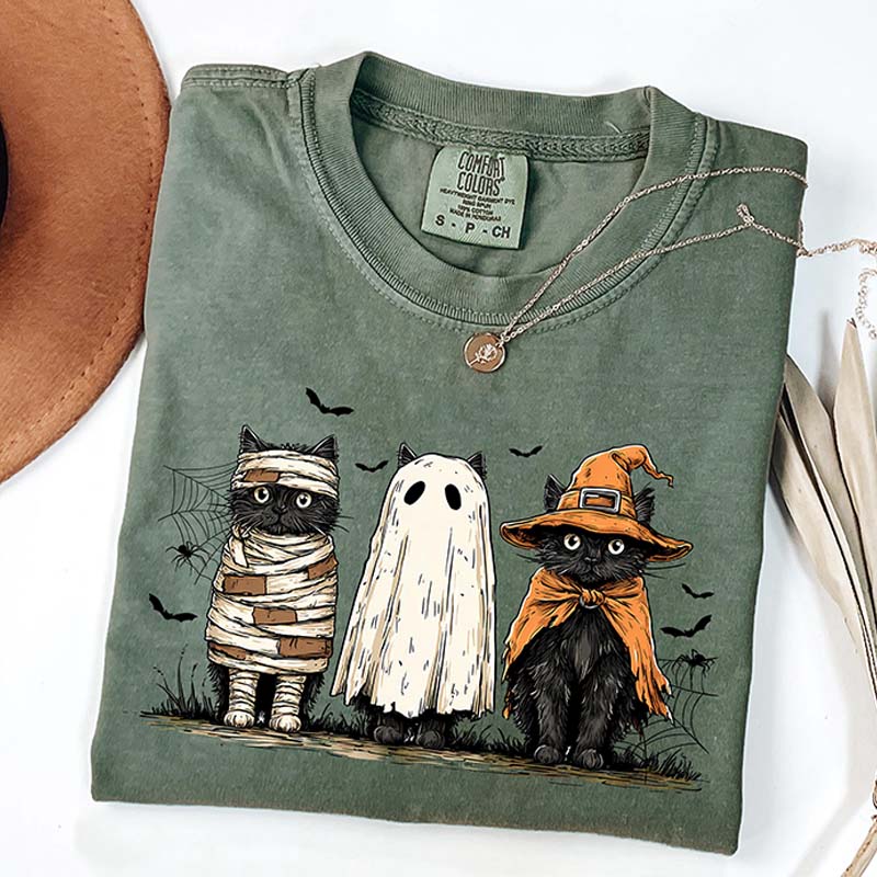 Retro Comfort Colors Ghost Cat T-Shirt