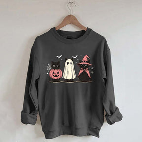 Boo Ghost Black Cat Sweatshirt