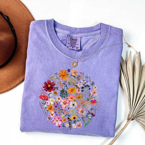 Boho Pressed Flower T-Shirt