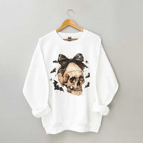 Halloween Skull Bow Sweatshirt