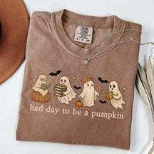 Pumpkin Cute Fall Spooky Season Reading T-Shirt