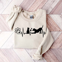 Dog And Cat Heartbeat Sweatshirt