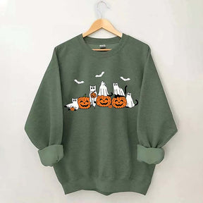 Fall Ghost Cats Halloween Sweatshirt