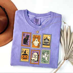 Cute Halloween Ghost Pumpkin Cat T-Shirt