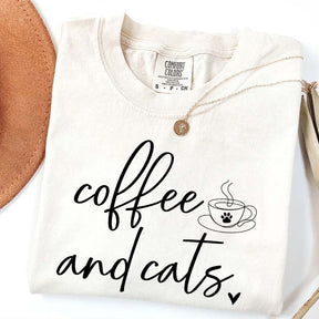 Minimalist Coffee and Cats T-Shirt