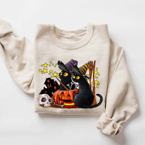 Cute Ghost Cat Lover Halloween Sweatshirt